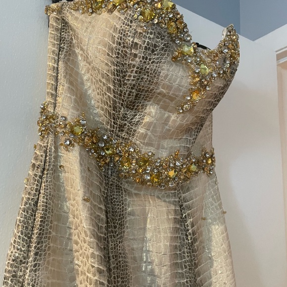 Jovani Metallic Snake Mermaid Formal Dress - Picture 5 of 8